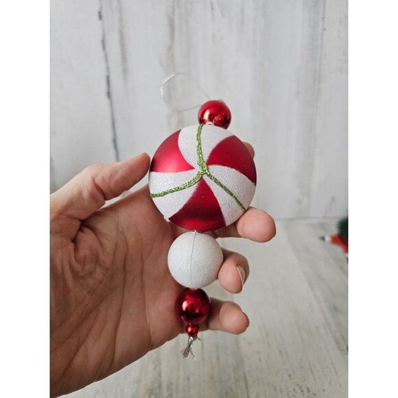 Santa bucket ornament feather glitter red ornament Xmas set tree - Picture 9 of 13